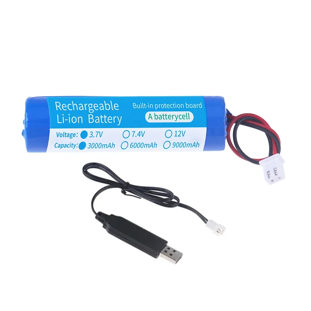 3.7V 18650 3000mah Lithium-ion Battery for Flashlight, Bluetooth, speaker, Hair Clipper, Led Light, Toy Car (XH2.54-2P PLUG)