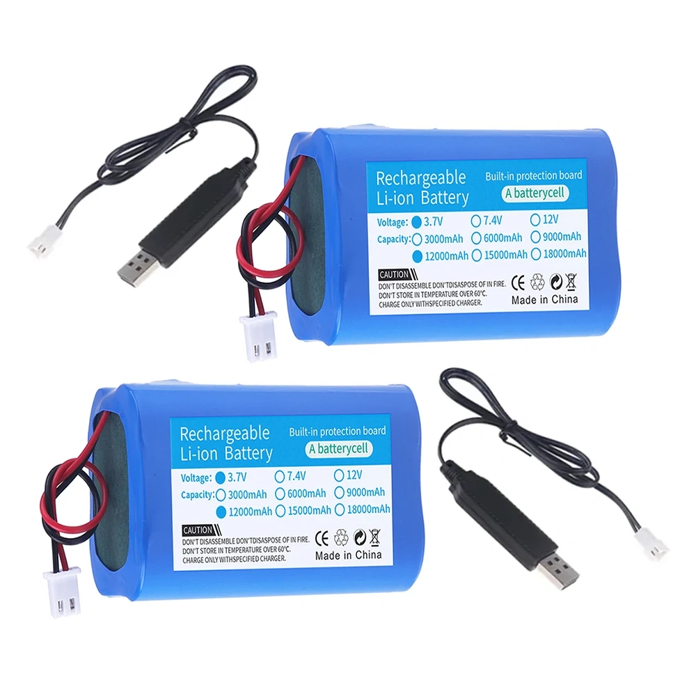 4.2V Emergency DIY Batteries 18650 Lithium-ion 3.7V 12000mah Rechargeable Battery Pack For Fishing LED Light Bluetooth Speaker