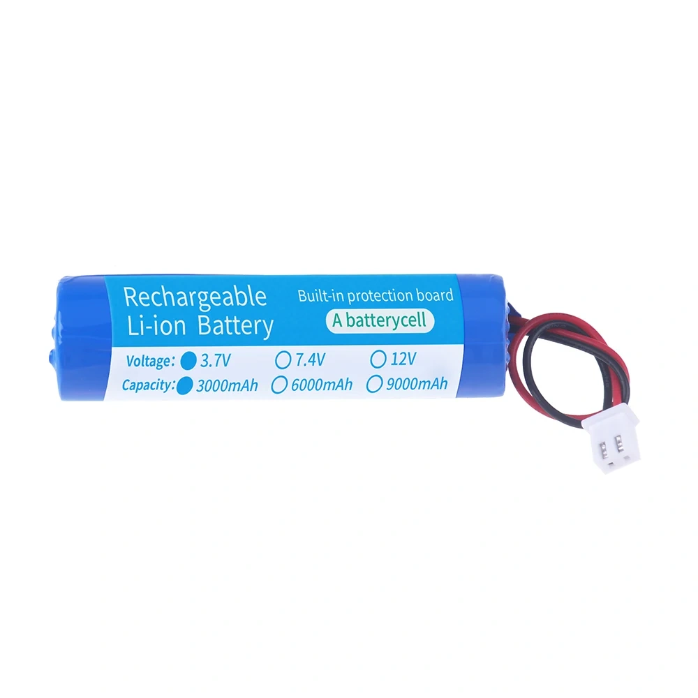 3.7V 18650 3000mah Lithium-ion Battery for Flashlight, Bluetooth, speaker, Hair Clipper, Led Light, Toy Car (XH2.54-2P PLUG)