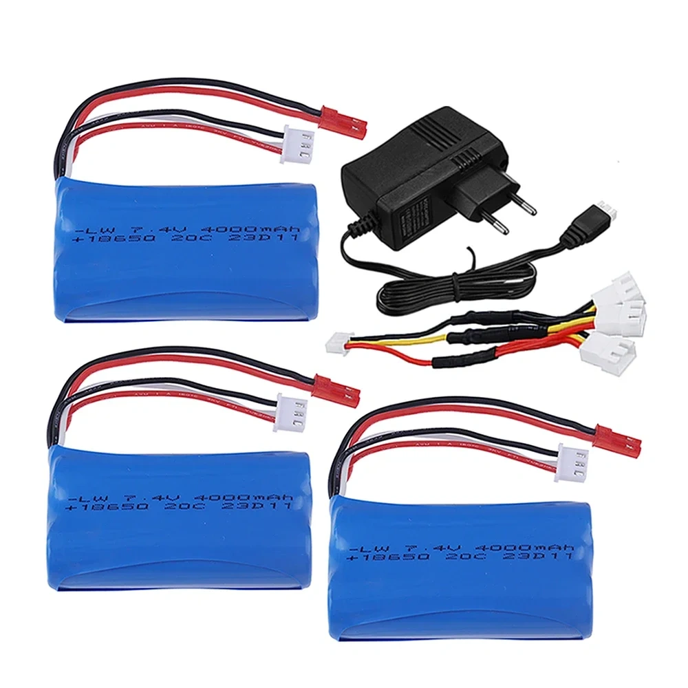 (JST PLUG) 18650 2S 7.4V 4000mAh Li-ion Battery for UDIRC UD1601 UD1602 UD1604 UD1607 SG1603 SG1604 RC Flat Sports Car Toys​