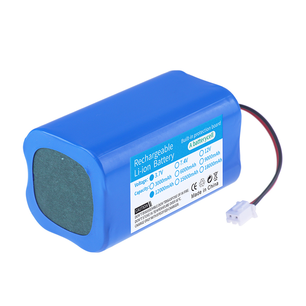 3.7V 12000mAh Rechargeable Battery Pack for Megaphone Speaker 1S4P 4.2V 18650 Lithium Battery with PH2.0-2P Plug