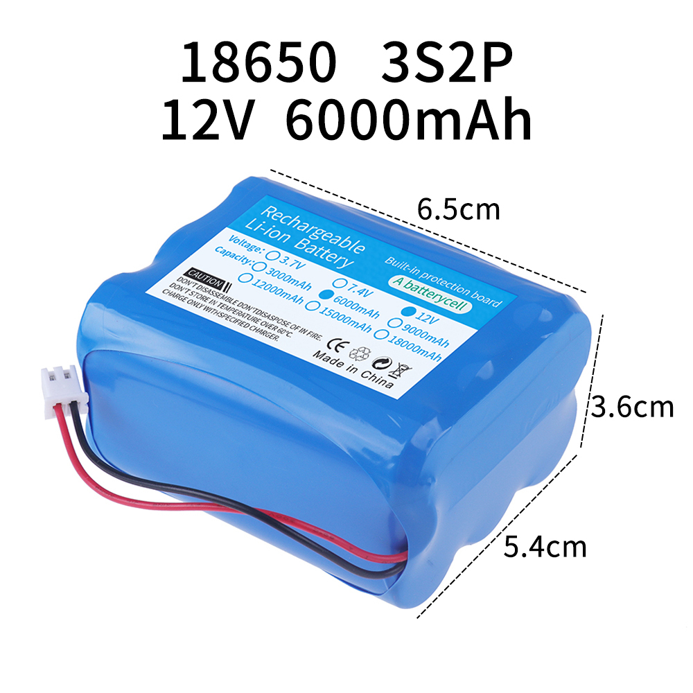 12V 3000mAh 6000mAh Rechargeable 18650 Li-Ion Battery Pack for Backup Power Ups Monitor CCTV Camera Battery 12.6V Accessories