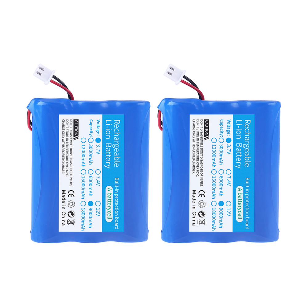 3.7V Lithium Battery Pack 18650 3000mAh 6000mAh 9000mAh 12000mAh for Fishing LED Light Bluetooth Speaker Emergency DIY batteries