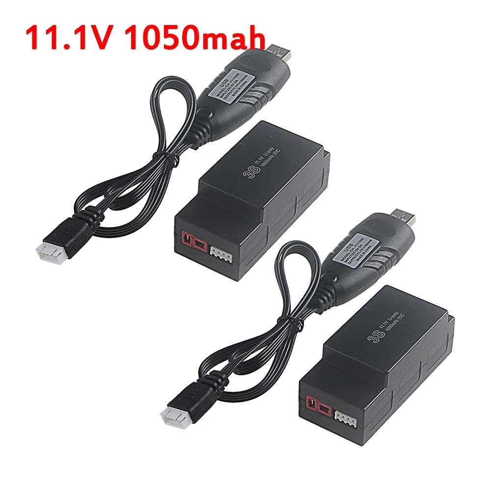 1050mah 7.4V / 11.1V RC Car Battery And USB Charger  2S 3S for MJX Hyper Go H16H H16E 16207 16208 1/16 16209 16210 RC Trucks
