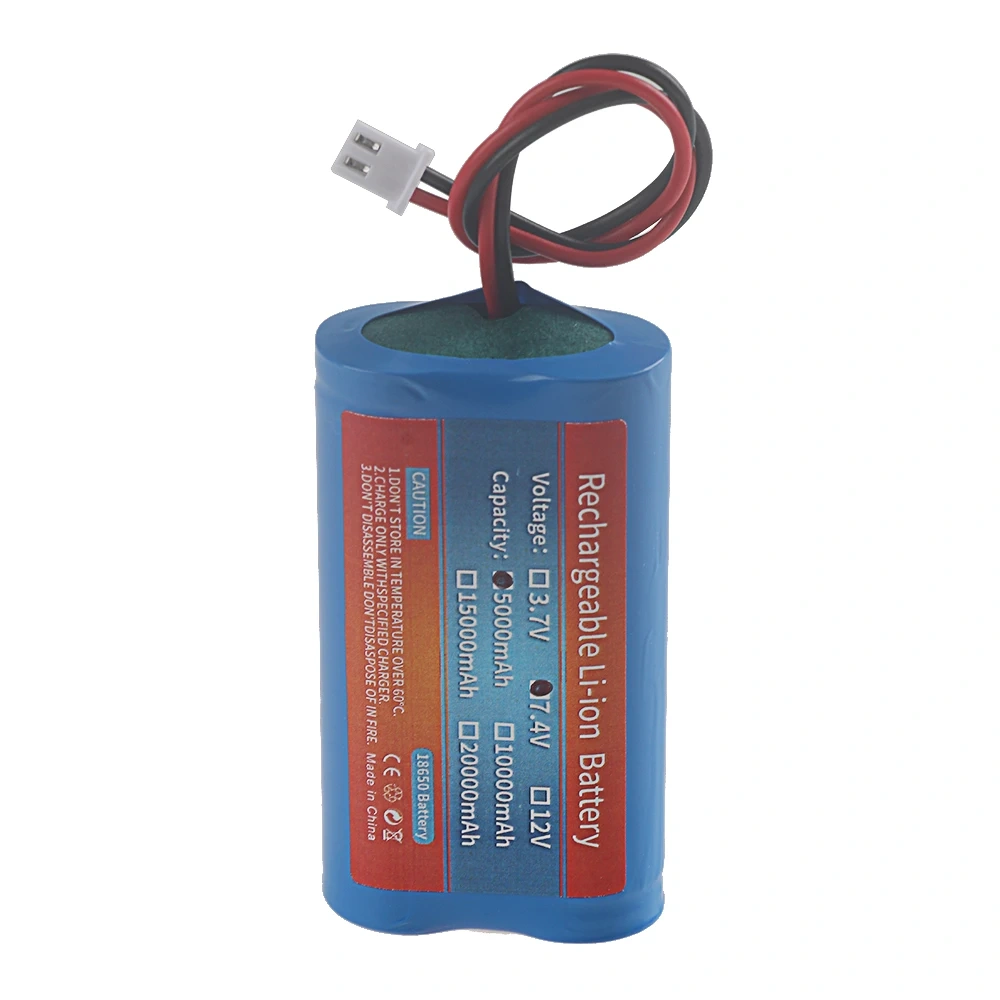 PH2.0 Plug 2S1P 7.4V 5000mah 18650 lithium-ion Rechargeable Battery Pack For Flashlight Bluetooth speaker Led Light Toy Car