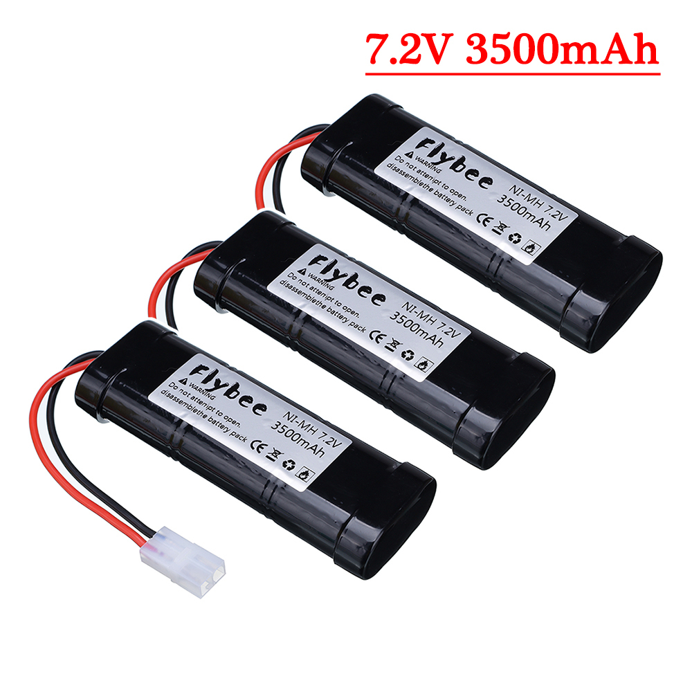 7.2V 3500mAh Ni-MH Battery Pack with Tamiya Plug High Capacity SC*6 Cells for Toys 1/16 Tank Car Airplane Helicopter Battery