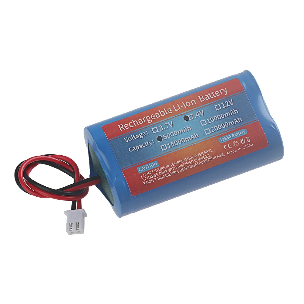 PH2.0 Plug 2S1P 7.4V 5000mah 18650 lithium-ion Rechargeable Battery Pack For Flashlight Bluetooth speaker Led Light Toy Car