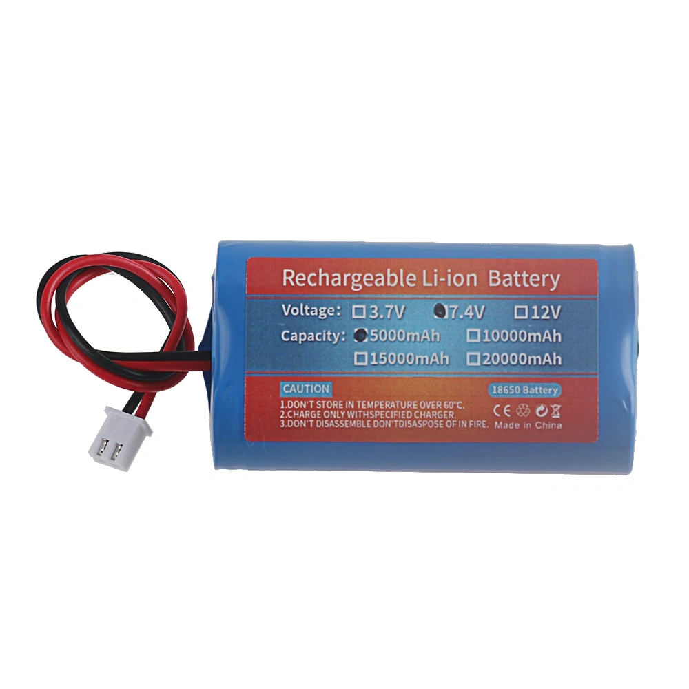 PH2.0 Plug 2S1P 7.4V 5000mah 18650 lithium-ion Rechargeable Battery Pack For Flashlight Bluetooth speaker Led Light Toy Car