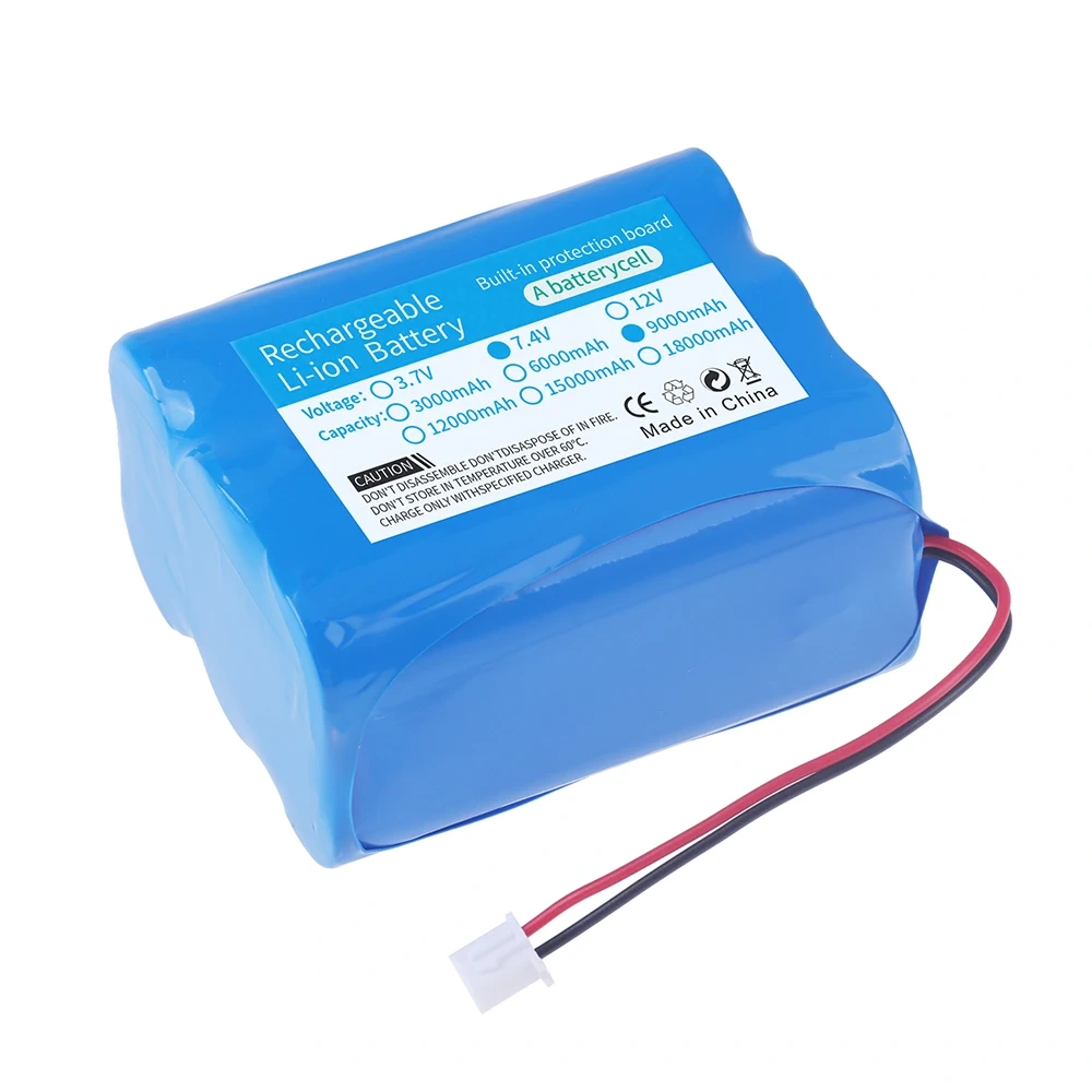 New 2S3P 18650 7.4V 9000mAh Rechargeable Lithium Ion Battery Pack,for Megaphone Speaker, Wireless Monitoring, Projectors