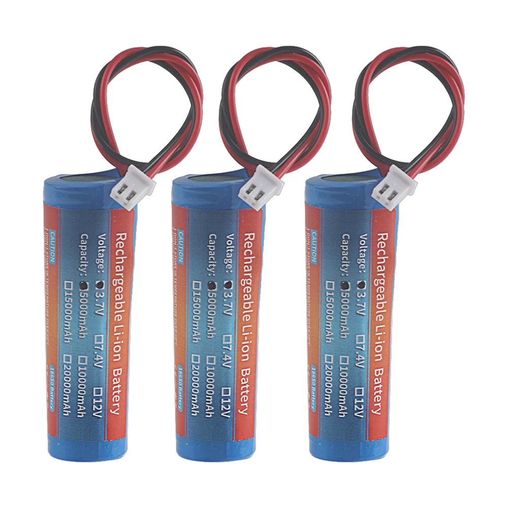3.7V 18650 5000mah with wiresLithium ion rechargeable Battery for Flashlight Bluetooth speaker Hair Clipper Led Light Toy Car