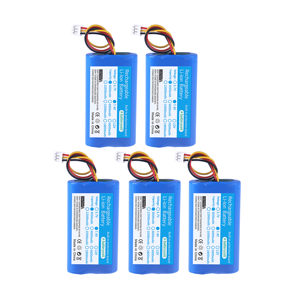 7.4V 3000mAh Rechargeable lithium battery 2S1P 18650 battery For megaphone speaker Power Bank Small player RC toys parts + PH2.0-3P Plug