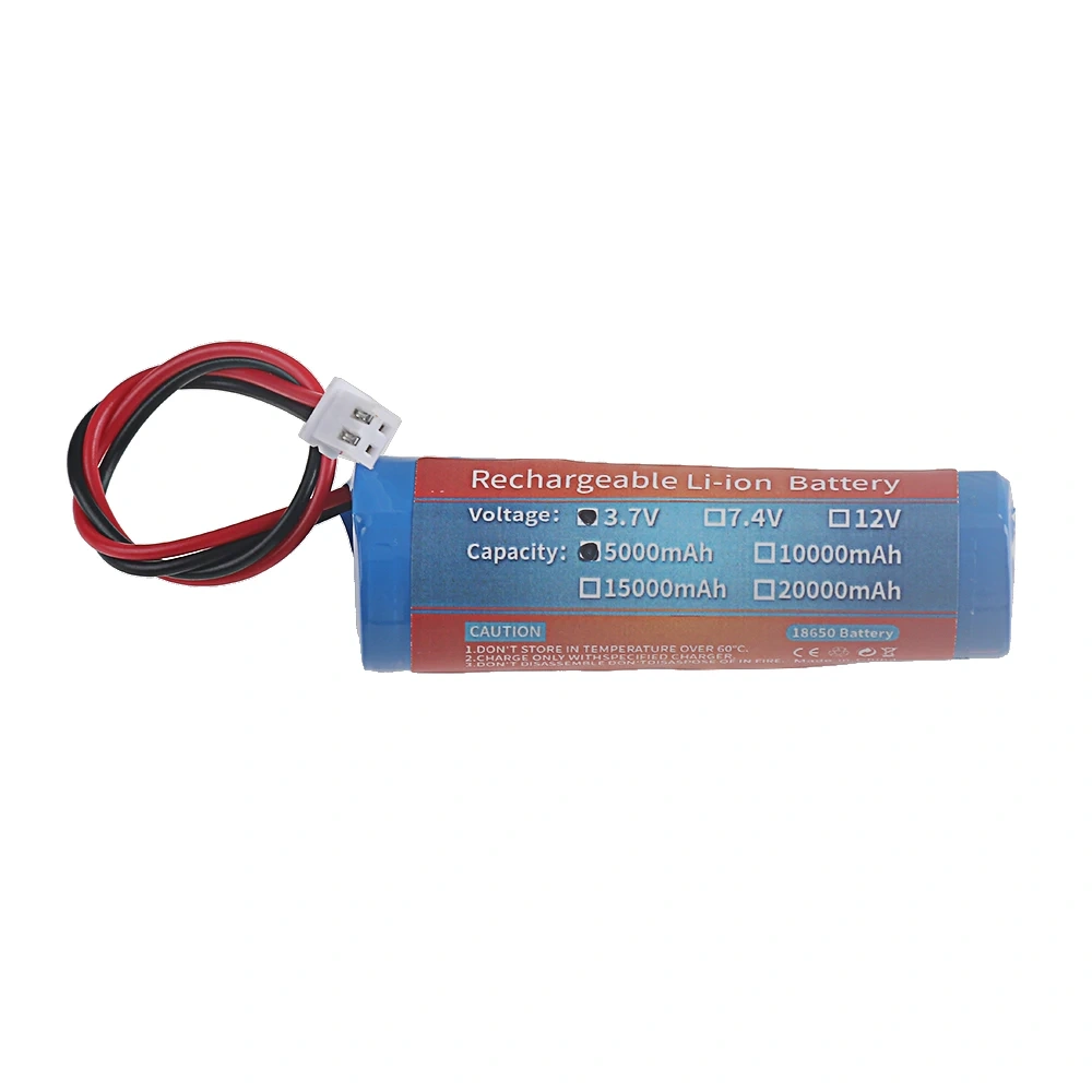 3.7V 18650 5000mah with wiresLithium ion rechargeable Battery for Flashlight Bluetooth speaker Hair Clipper Led Light Toy Car