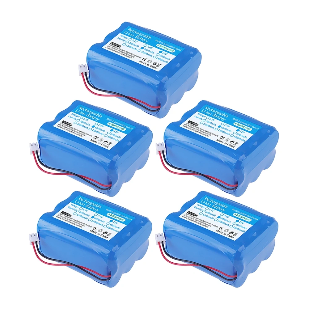 18650 3S2P 12V 6000mAh Li-Ion Battery Pack for Backup Power Ups Monitor CCTV Camera Battery 12.6V Battery