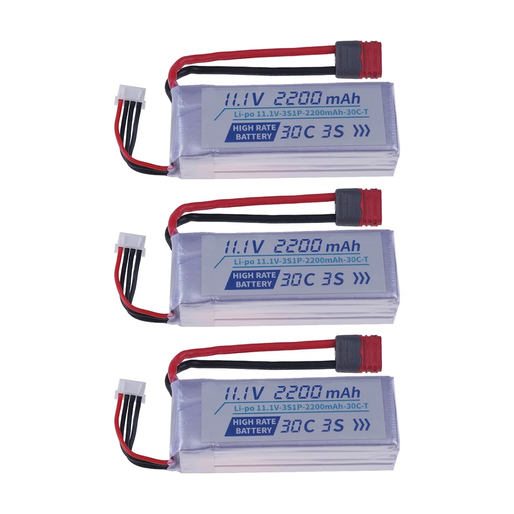 2200mah 11.1V Lipo Rechargeable Battery With T PLUG For MJX Hyper Go 16207 16208 16209 16210 1/16 RC Racing Car, 3S 30C 11.1V
