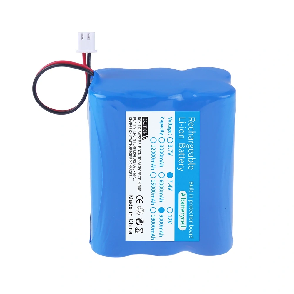 New 2S3P 18650 7.4V 9000mAh Rechargeable Lithium Ion Battery Pack,for Megaphone Speaker, Wireless Monitoring, Projectors