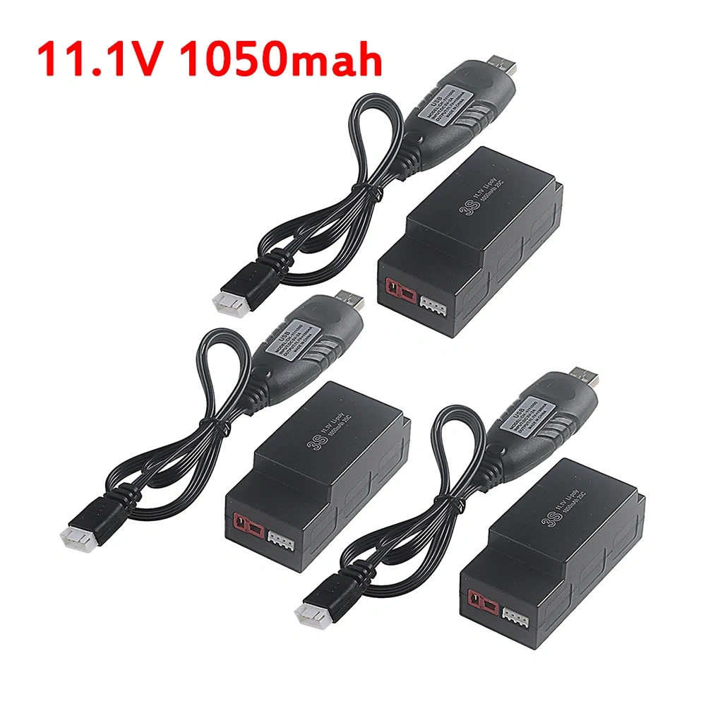 1050mah 7.4V / 11.1V RC Car Battery And USB Charger  2S 3S for MJX Hyper Go H16H H16E 16207 16208 1/16 16209 16210 RC Trucks