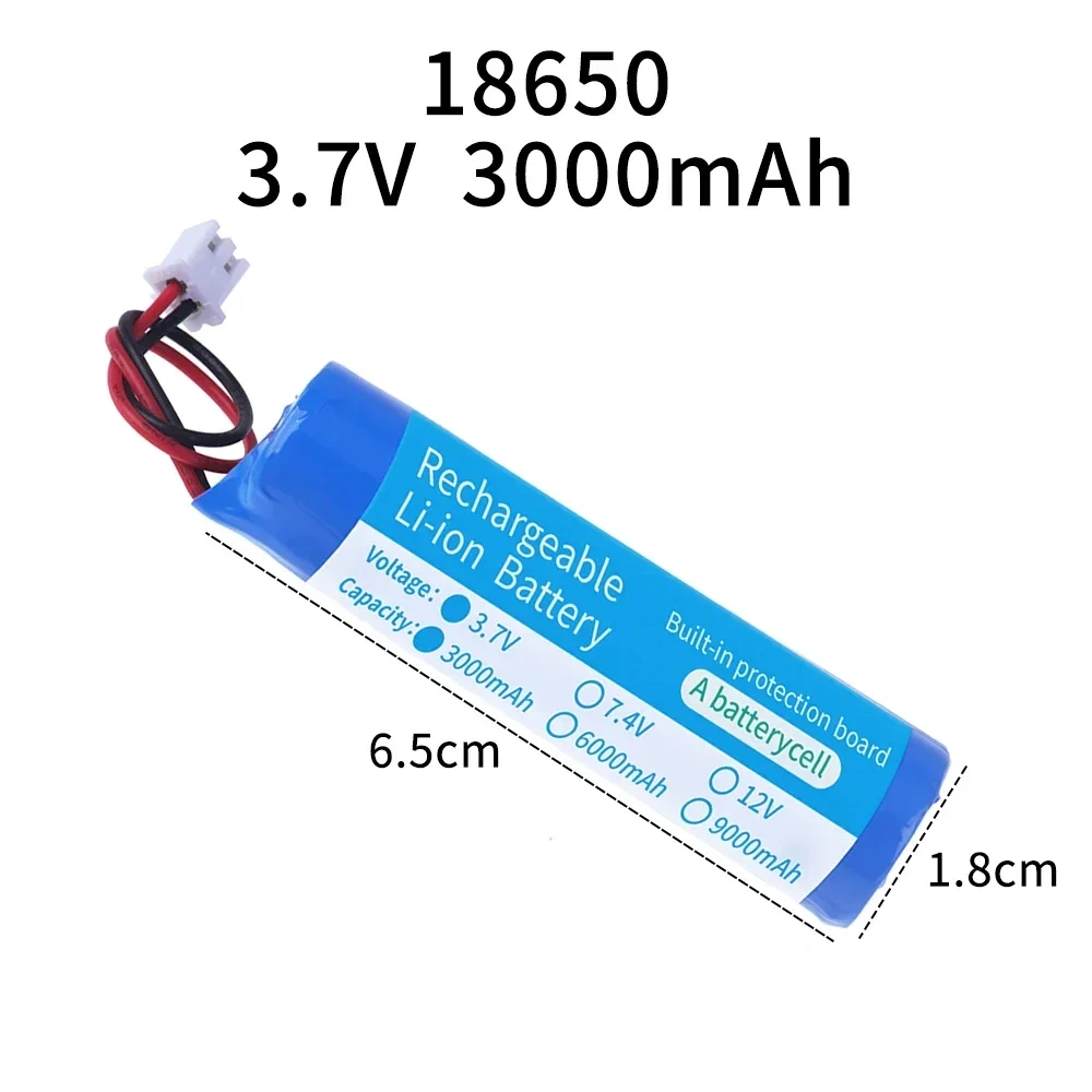 3.7V Lithium Battery Pack 18650 3000mAh 6000mAh 9000mAh 12000mAh for Fishing LED Light Bluetooth Speaker Emergency DIY batteries