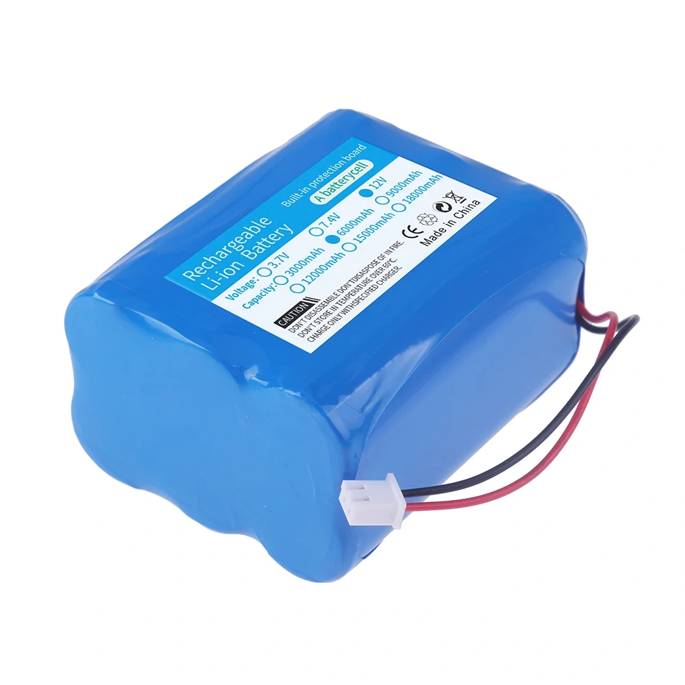 18650 3S2P 12V 6000mAh Li-Ion Battery Pack for Backup Power Ups Monitor CCTV Camera Battery 12.6V Battery