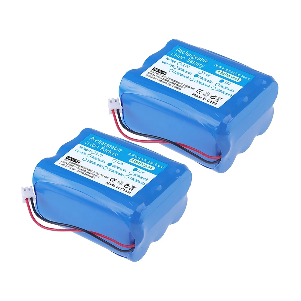 18650 3S2P 12V 6000mAh Li-Ion Battery Pack for Backup Power Ups Monitor CCTV Camera Battery 12.6V Battery