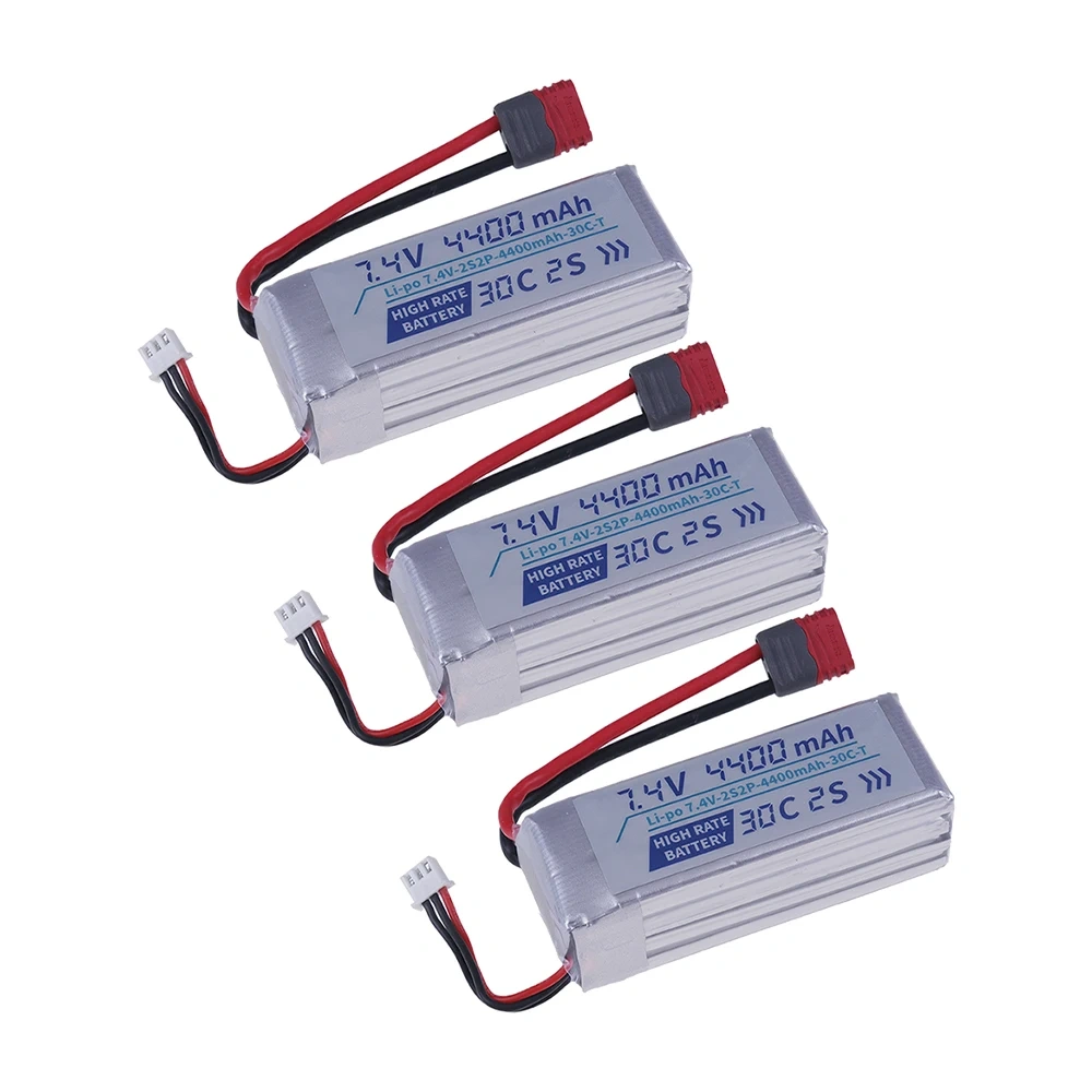 Upgrade 7.4V 4400mah Lipo Battery For MJX Hyper Go 16207 16208 16209 16210 1/16 RC Racing Car, 2S 7.4V 30C HIGH RATE BATTERY