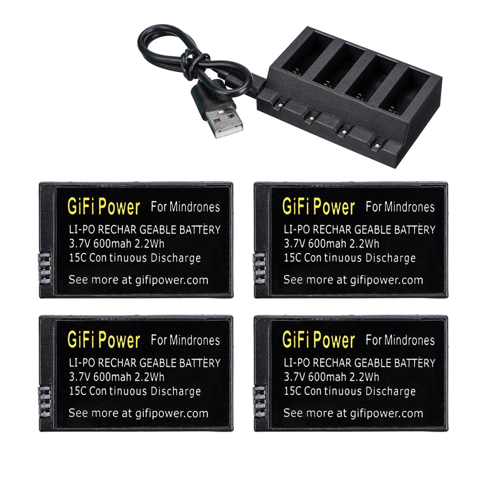 Upgraded 3.7V 600mAh Rechargeable LiPo Battery and charger for Parrot Jumping Sumo Swing Mambo Rolling Spider Mini Drone