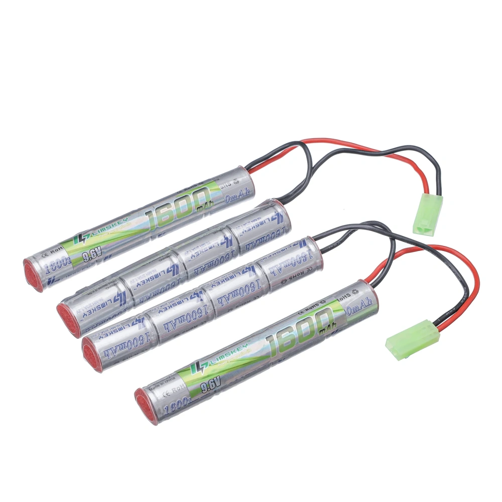 2pcs Lismkey 8S 2/3A 9.6v 1600mAh Butterfly NunChuck NIMH Battery Pack with Mini Tamiya  for Airsoft Guns  ICS CA TM SRC JG
