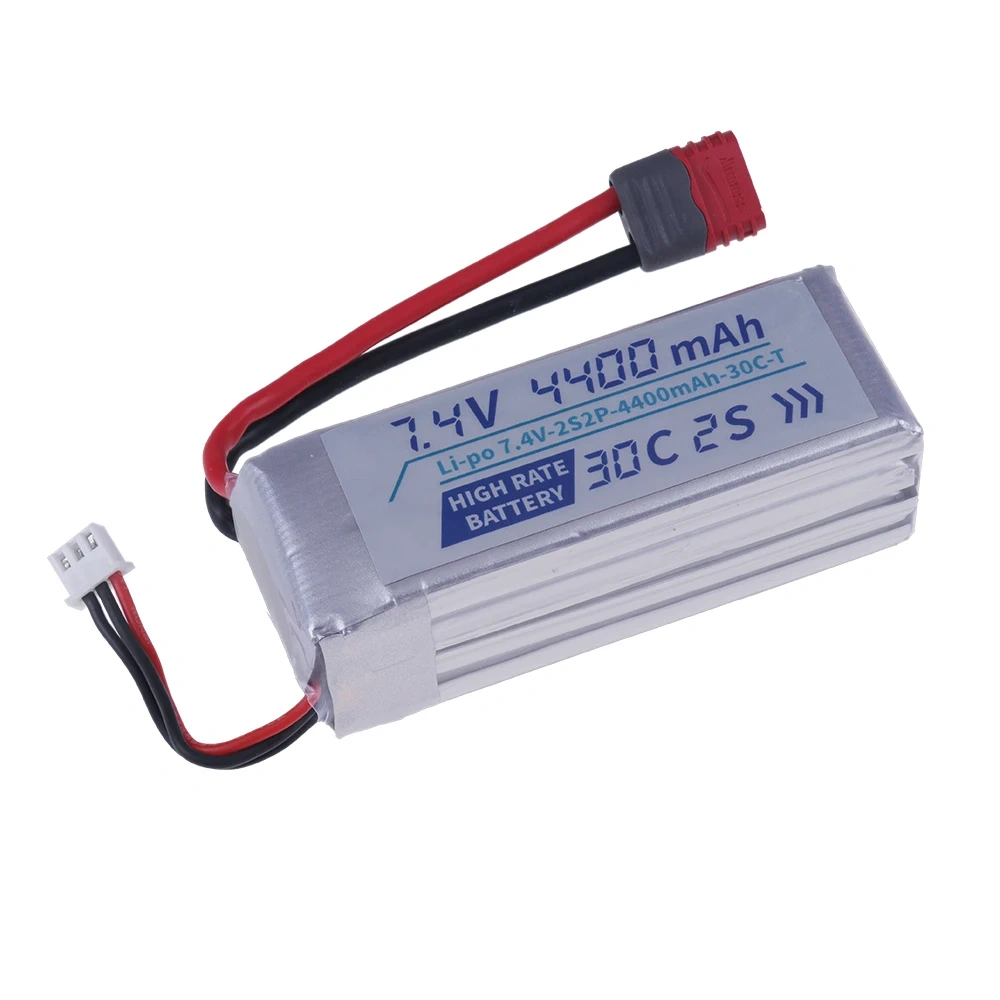 Upgrade 7.4V 4400mah Lipo Battery For MJX Hyper Go 16207 16208 16209 16210 1/16 RC Racing Car, 2S 7.4V 30C HIGH RATE BATTERY
