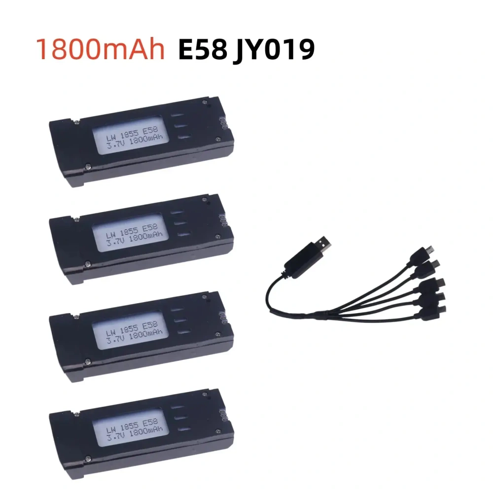 3.7V 1800mAh Battery for E58 E68 JY109 S168 Quadcopter 3pcs  RC Drone Lithium Battery Remote Control UAV Battery