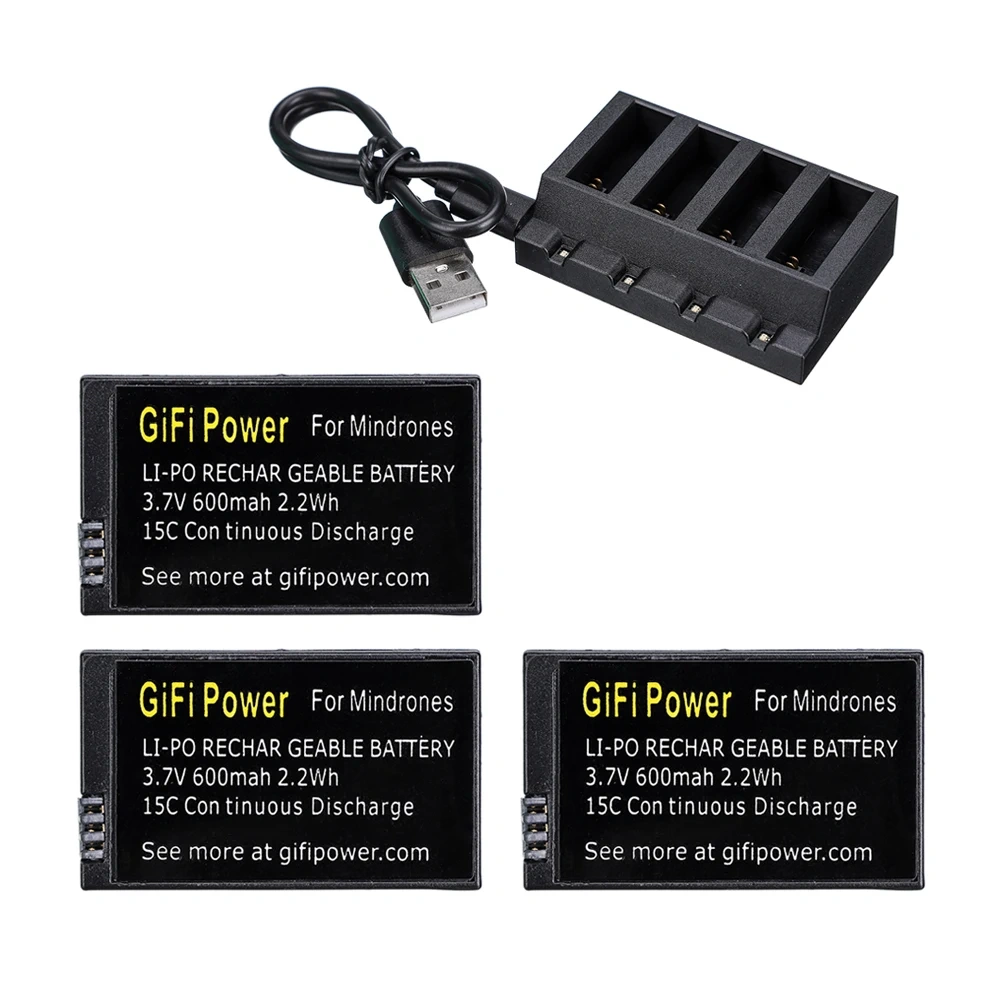 Upgraded 3.7V 600mAh Rechargeable LiPo Battery and charger for Parrot Jumping Sumo Swing Mambo Rolling Spider Mini Drone