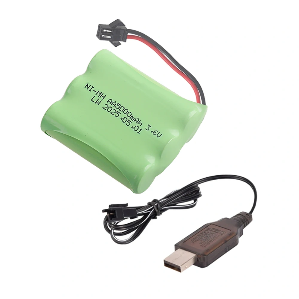 (SM PLUG) 3.6V Ni-MH Battery Pack AA 3.6V 5000mAh Rechargeable Battery For Rc toys Car Truck Tank Robot Boat Parts 3.6 v 3000mah