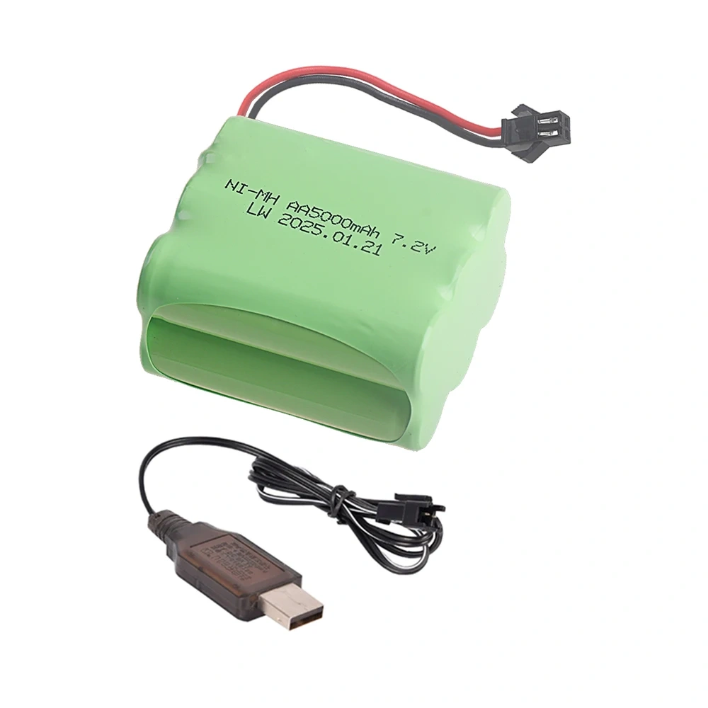 7.2V 5000mah 2400mAh Ni-MH 6*AA Rechargable Battery With SM Plug For RC Truck/ Rc Racing car/ boat model Toys 7.2 v battery Pack