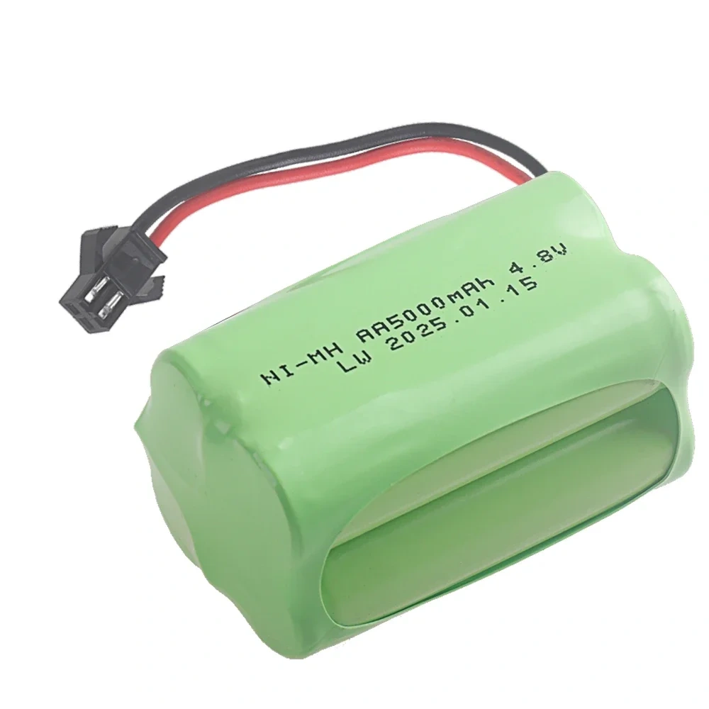 4.8V 5000mAh Rechargeable NiMH Battery For RC Cars Robots Tank Gun Boats toys parts T Model With SM Plug AA 4.8 v Battery Pack