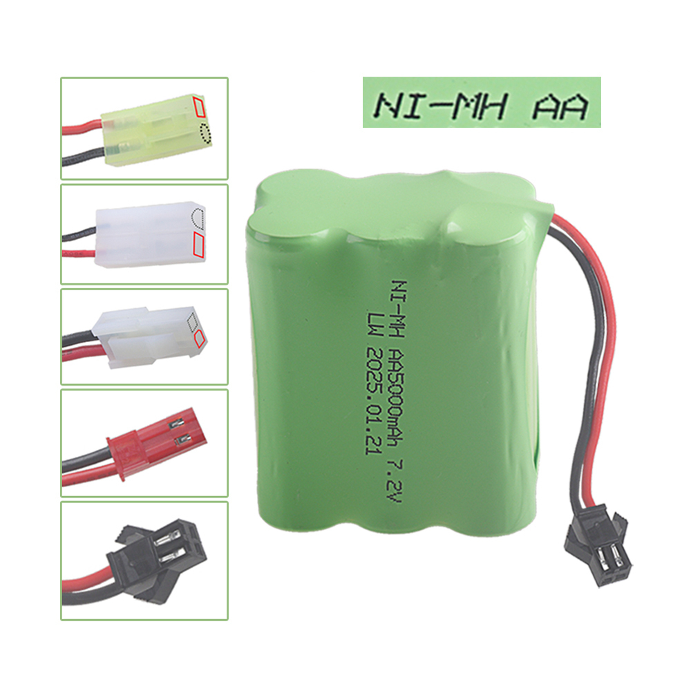 7.2V 5000mah NiMH Battery SM / TAMIYA PLUG For Rc toys Car Boat Tanks Trains Robot Parts Ni-MH AA 7.2v Rechargeable Battery 1Pcs