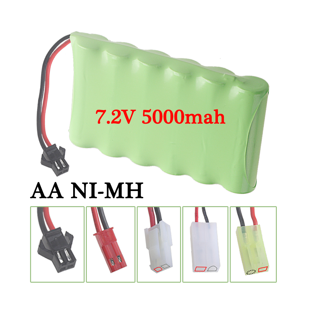 NIMH AA Battery 7.2V 5000mAh For Rc toys Cars Tanks Robots Upgraded 3000mah Batteries Pack For Rc Boat 7.2V Rechargeable Battery