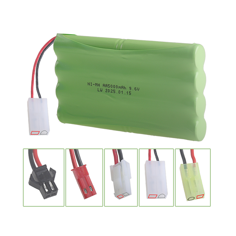 9.6V 5000mAh Rechargeable Battery With Tamiya/SM/JST Connector For Rc toys Cars Tanks Trucks NiMH AA 9.6v Batteries For Rc Boat