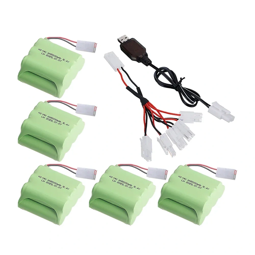 8.4V 5000mah 1400mAh NI-MH Battery with Charger Sets For RC Car Trucks Robots Tanks Guns Boats Aa 8.4v Rechargeable Battery Pack