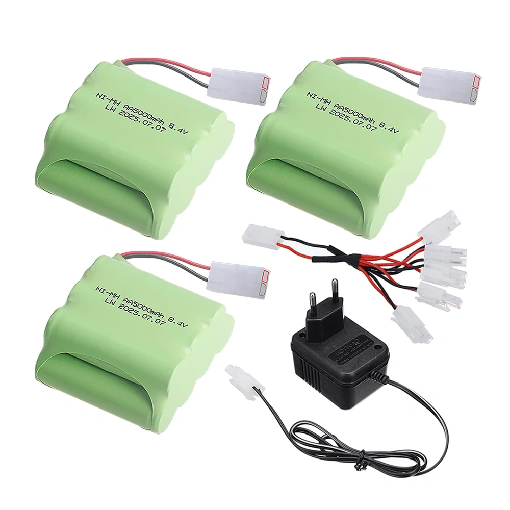 8.4V 5000mah 1400mAh NI-MH Battery with Charger Sets For RC Car Trucks Robots Tanks Guns Boats Aa 8.4v Rechargeable Battery Pack