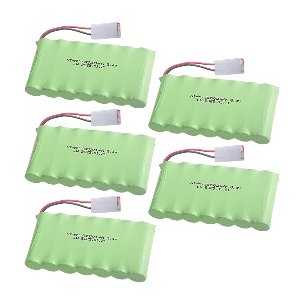 Upgrade 5000mah 8.4V Rechargeable Battery Pack For Rc toys Cars Tank Robots Gun Boats AA 8.4v Ni-MH Battery With Tamiya 2P Plug