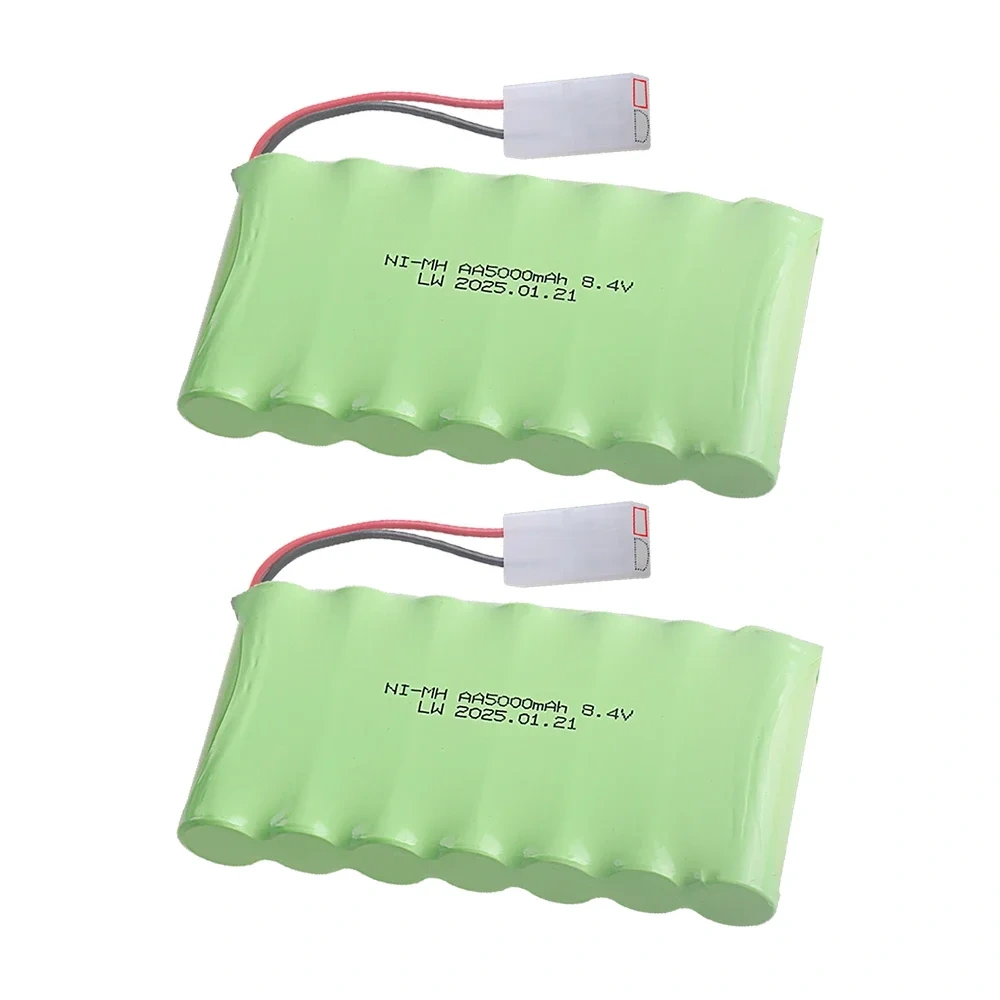 Upgrade 5000mah 8.4V Rechargeable Battery Pack For Rc toys Cars Tank Robots Gun Boats AA 8.4v Ni-MH Battery With Tamiya 2P Plug