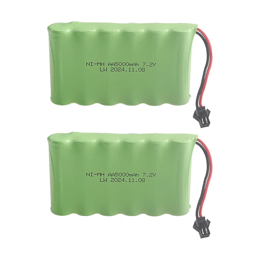 Ni-MH 7.2V 5000mAh SM Plug Battery and Charger Set For RC Cars Robot Tanks Gun Boats Toys Accessories upgrade 7.2v Battery Aa