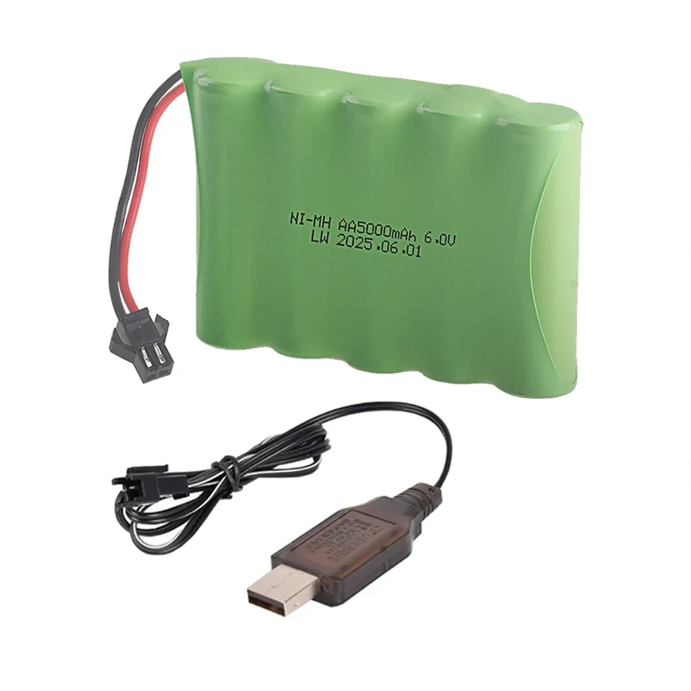 6V 5000mAh NIMH SM-2P Plug AA Battery For RC Toys Cars Robots Tanks Gun Boats 5*Aa NI-MH 3000mah 6v Rechargeable Battery Pack