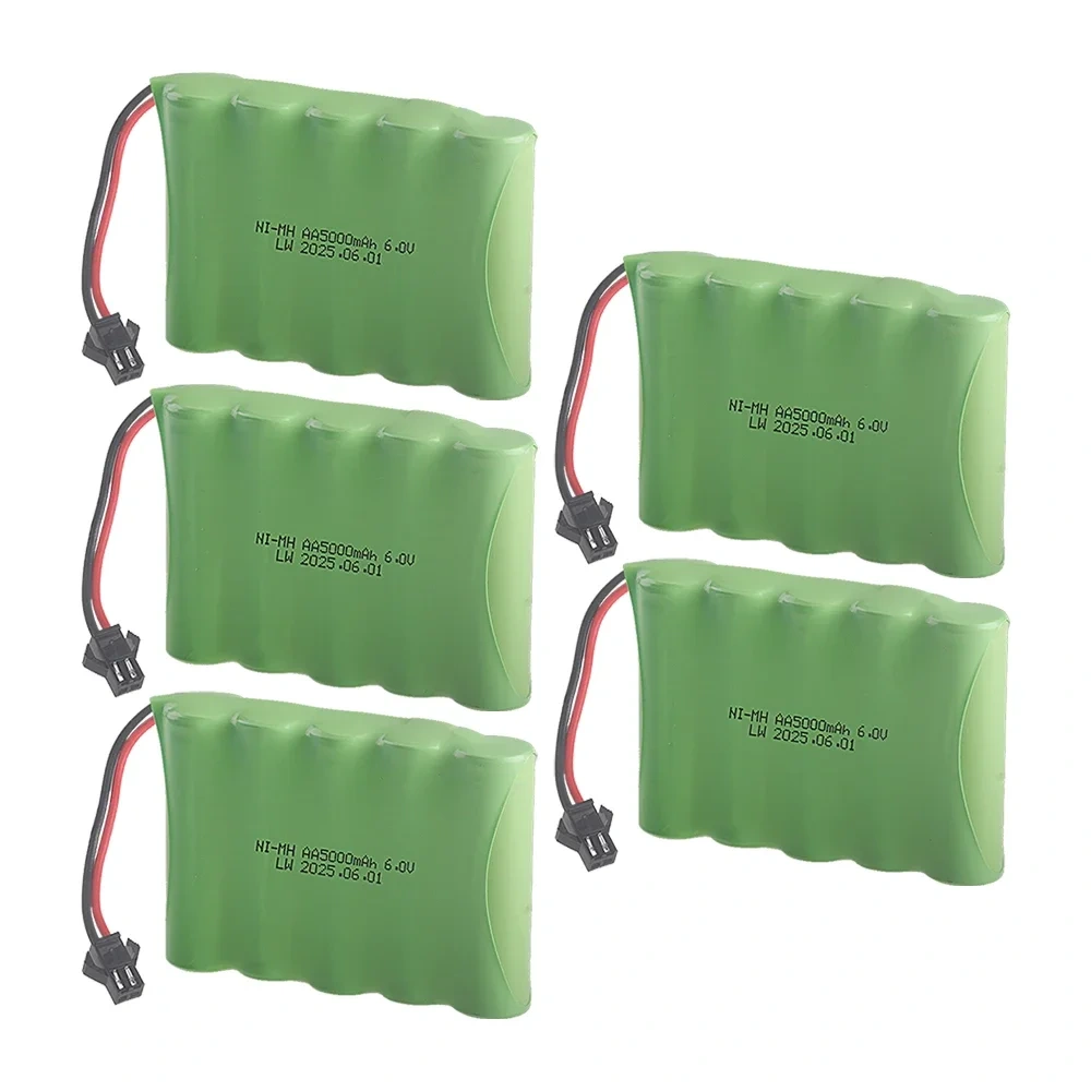 6V 5000mAh NIMH SM-2P Plug AA Battery For RC Toys Cars Robots Tanks Gun Boats 5*Aa NI-MH 3000mah 6v Rechargeable Battery Pack
