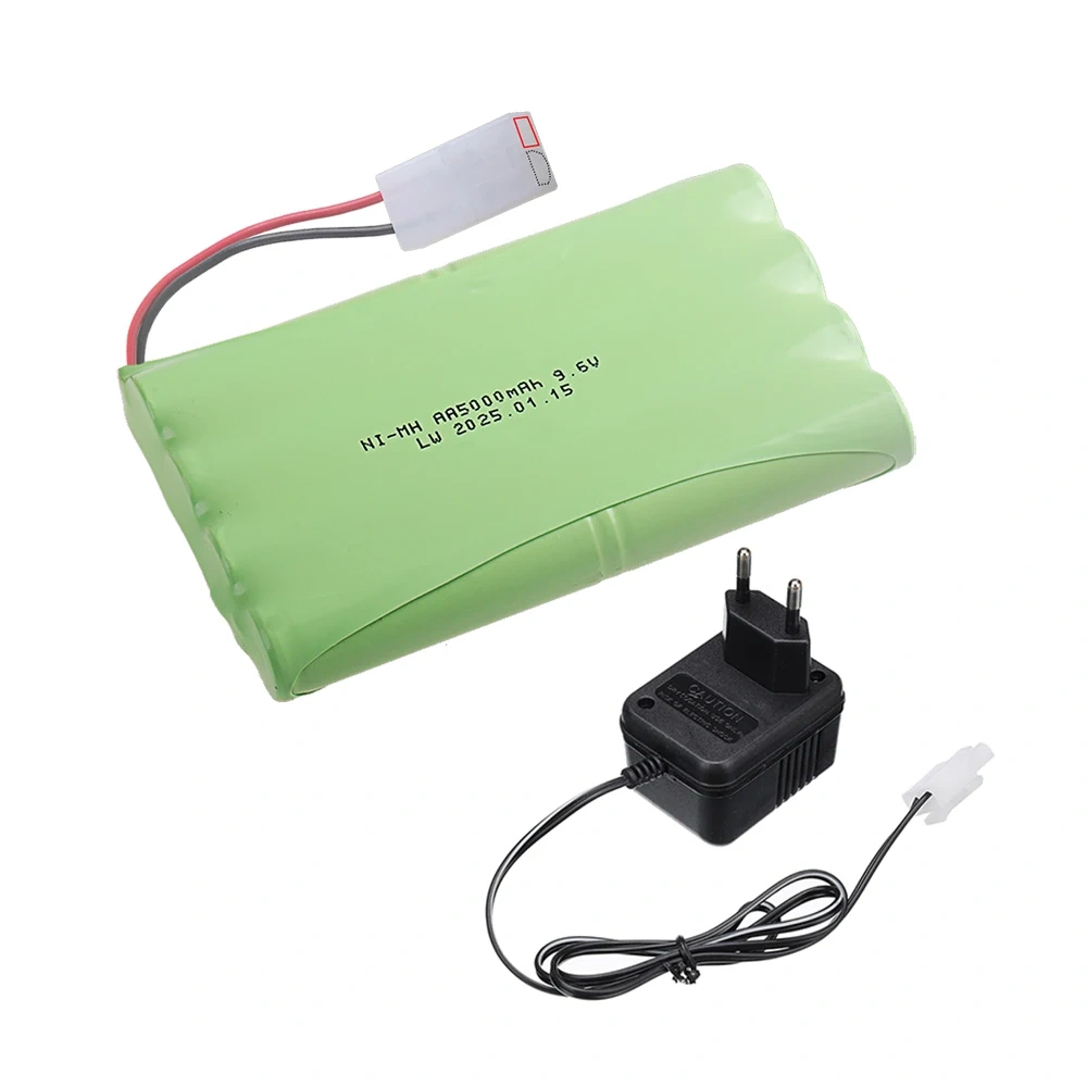 9.6V 5000mah Ni-MH Rechargeable Battery with Tamiya plug and Charger For Rc Cars Tanks Trucks toys NiMH 8*AA 9.6v Batteries Pack