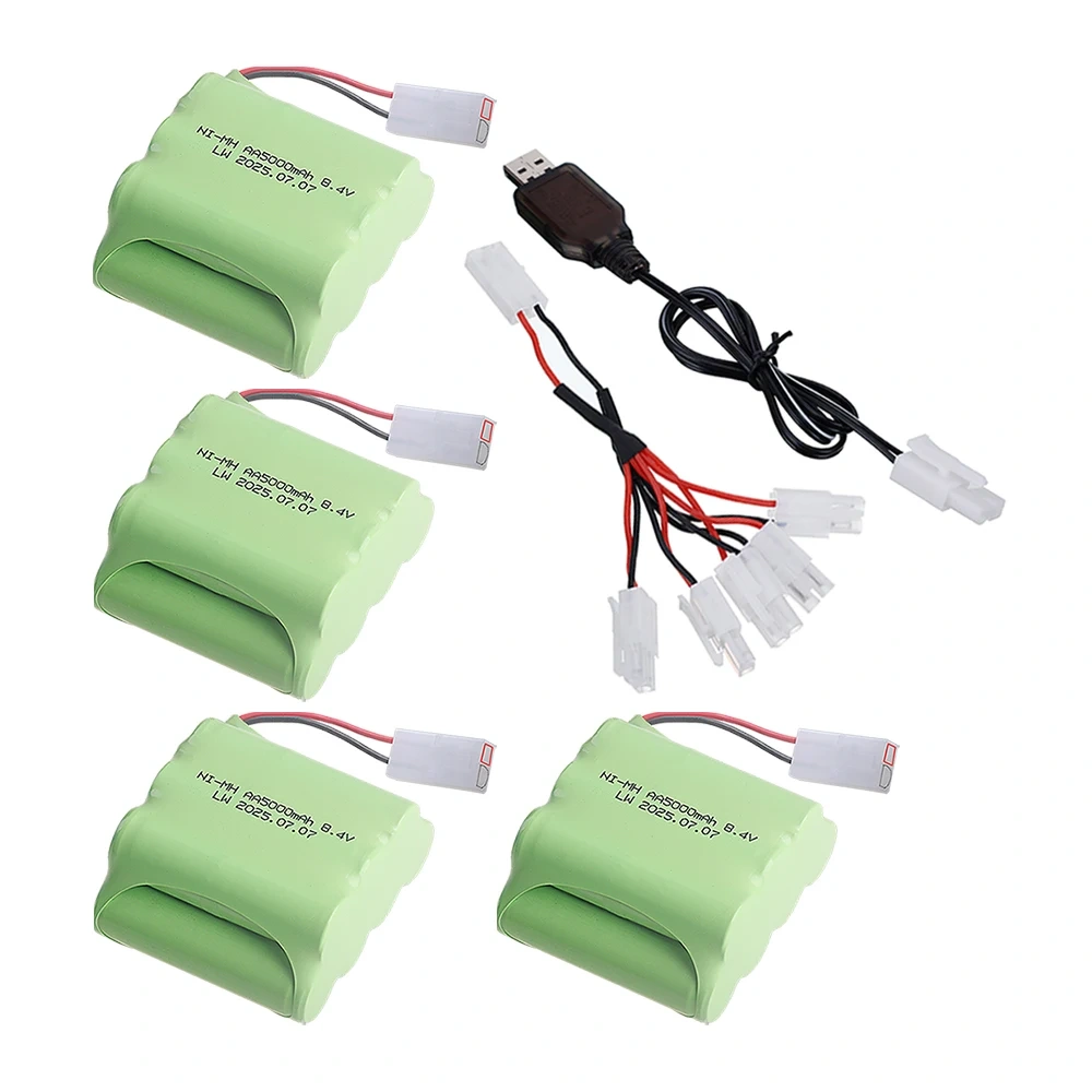 8.4V 5000mah 1400mAh NI-MH Battery with Charger Sets For RC Car Trucks Robots Tanks Guns Boats Aa 8.4v Rechargeable Battery Pack