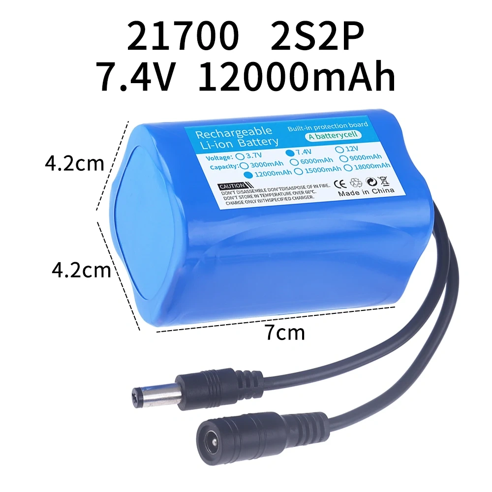 7.4V 12000mAh 21700 Li-ion Battery For T188 T888 2011-5 V007 C18 H18 Remote Control RC Fishing Bait Boat Spare Battery Parts