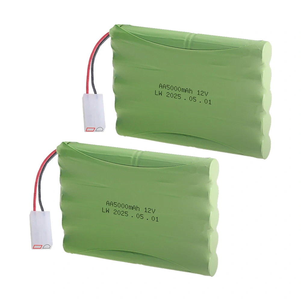 Upgrade 5000mAh 12V NiMH Battery with Tamiya Plug for Rc toy Cars Tanks Trains Robots Boats, Ni-MH AA 12v Rechargeable Battery