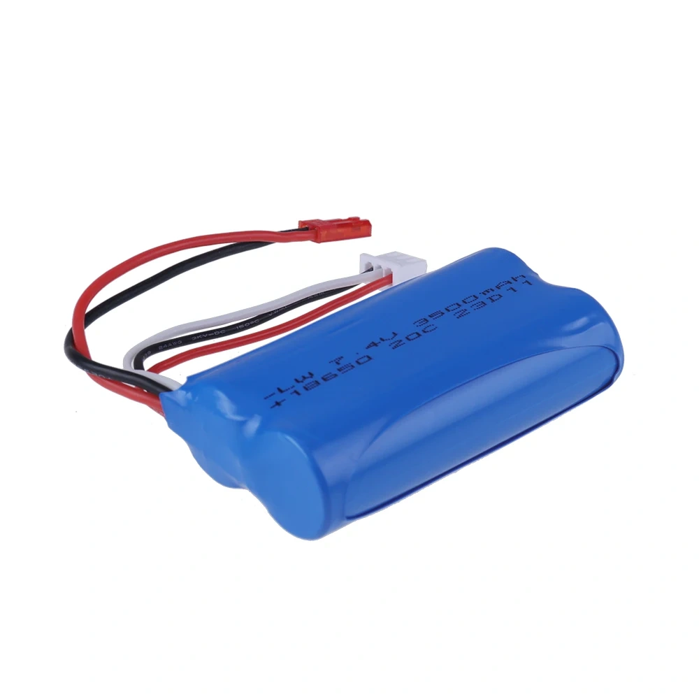 Upgraded 3000mAh to 3500mAh 7.4V 18650 Li-ion Battery With JST Plug and Charger For RC Racing Truck Electric Toys Backup battery