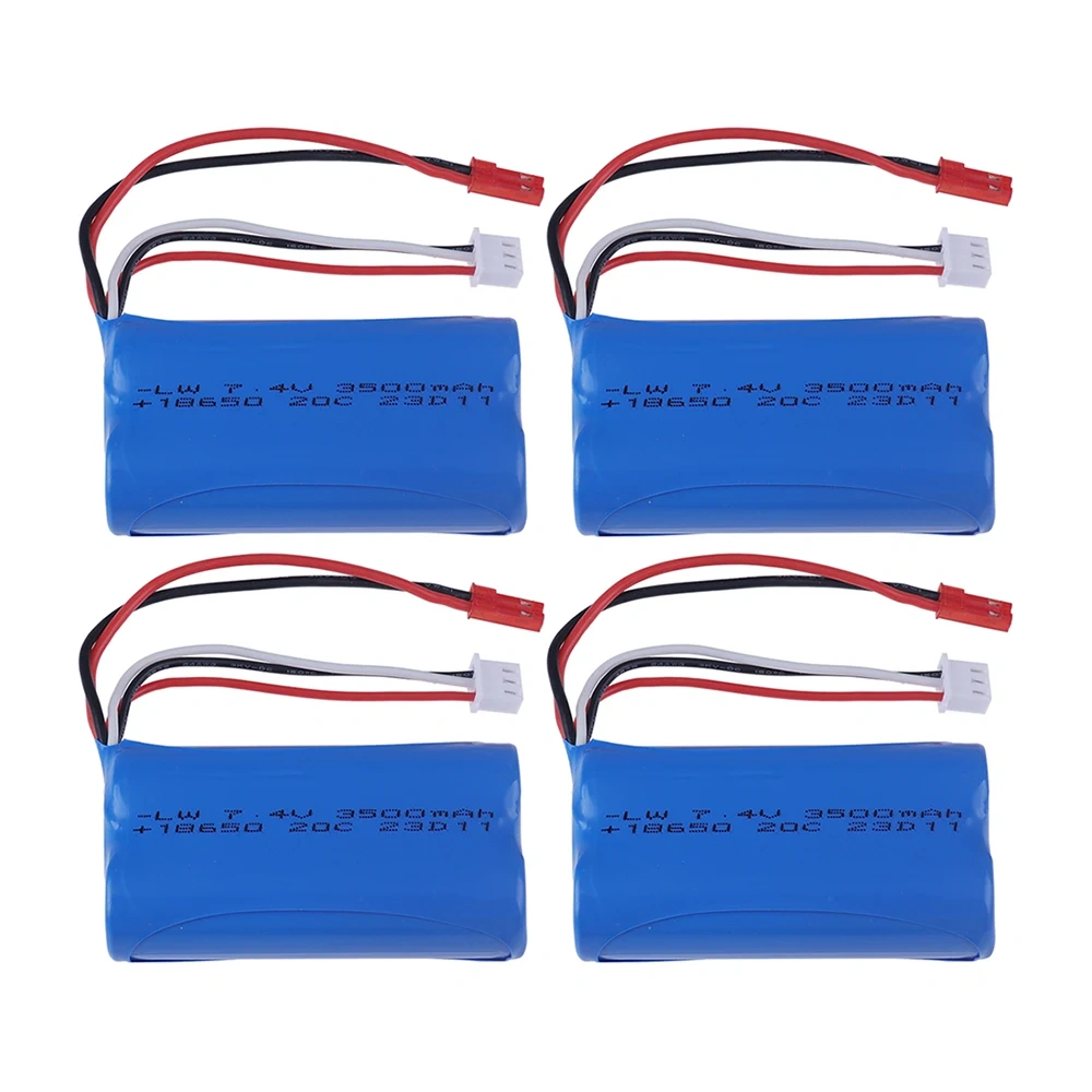 Upgrade 18650 Battery 2S 7.4V 3500mAh Li-ion Battery with JST Plug For HuanQi 957/948/848B/827B/823/955/956 MJX F45/T55 RC Car