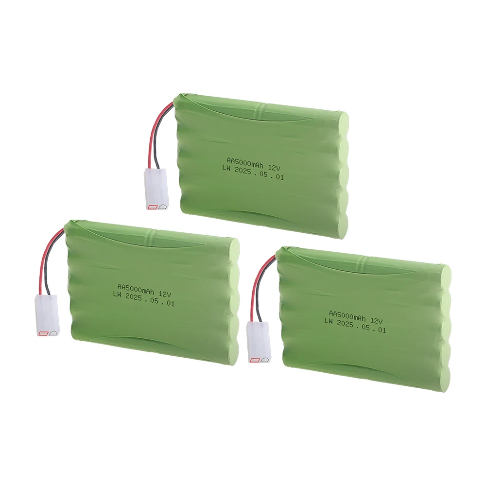 Upgrade 5000mAh 12V NiMH Battery with Tamiya Plug for Rc toy Cars Tanks Trains Robots Boats, Ni-MH AA 12v Rechargeable Battery