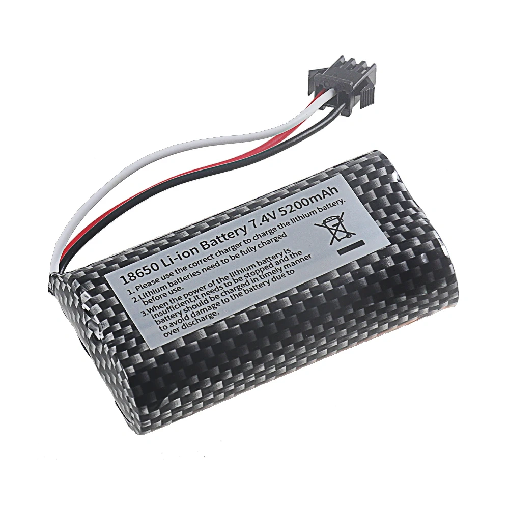 7.4V 5200mAh Li-ion Battery with SM-3P Plug For MN99S MN82 MN90 MN128 MN78 LC79 Remote Control Car Battery Parts 2S 18650 20C